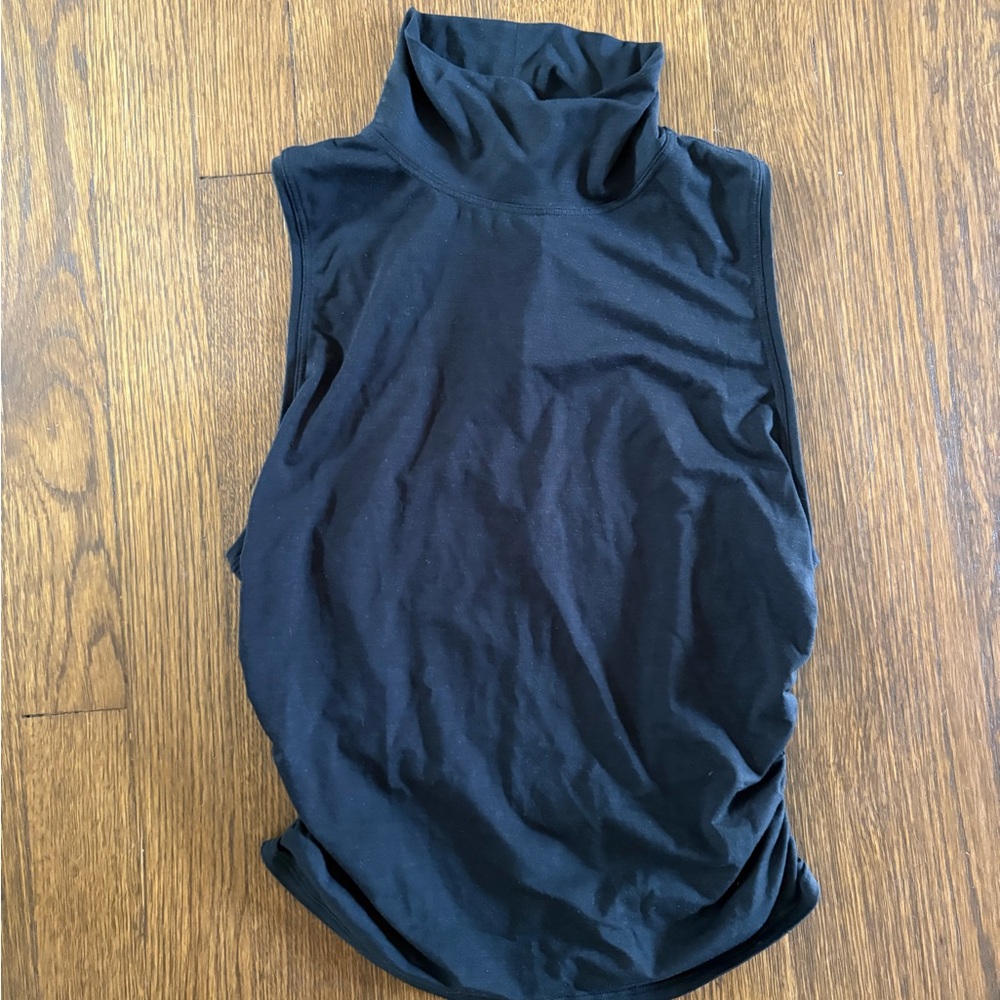 lululemon athletica Sleeveless Black Turtleneck Tank with Rouched sides